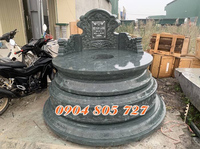Mẫu mộ đá tròn xanh rêu bán tại Quảng Ninh