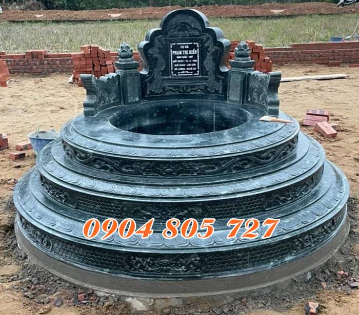 Mẫu mộ tròn bằng đá xanh rêu bán tại Quảng Ninh