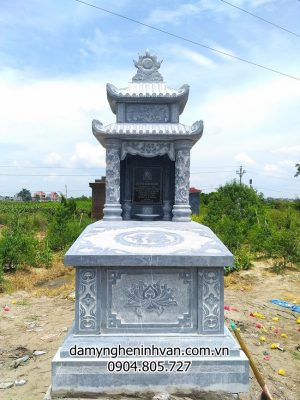 Mẫu mộ đá đẹp hai mái tại Thái Bình