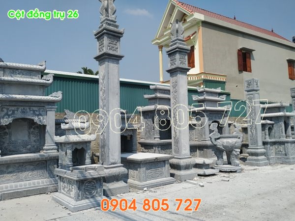 Cột đồng trụ nhà thờ họ bằng đá bán tại Ninh Bình