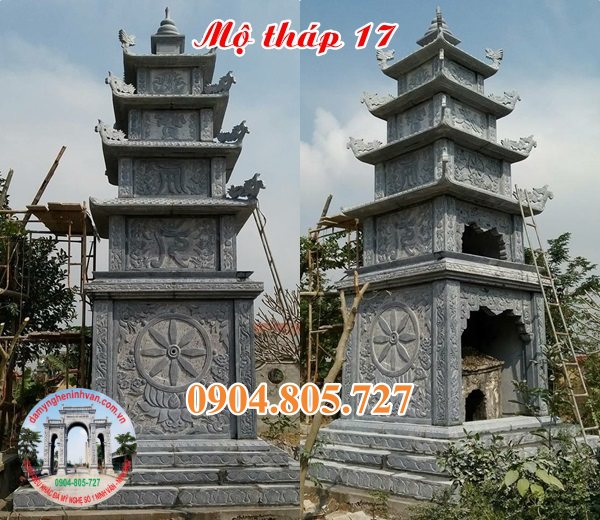 Hình ảnh 22 mẫu mộ tháp đá để tro cốt trong chùa bằng đá khối đẹp