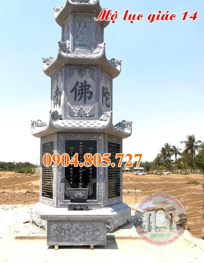 Lắp đặt mộ tháp đá lục lăng tại Hưng Yên