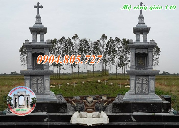 Mẫu mộ đạo công giáo có mái che tại Hưng Yên